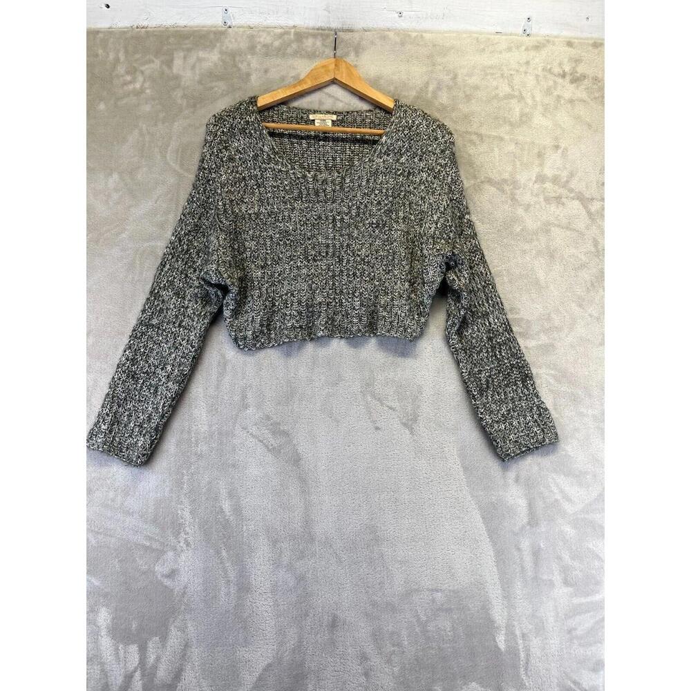 Billabong Crop Sweater Women's Size SP Gray Knit Winter Designer Closer Thermal